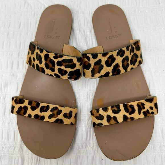 J. Crew Factory Double Strap Animal Print Sandals- Size 8 - Picture 3 of 13